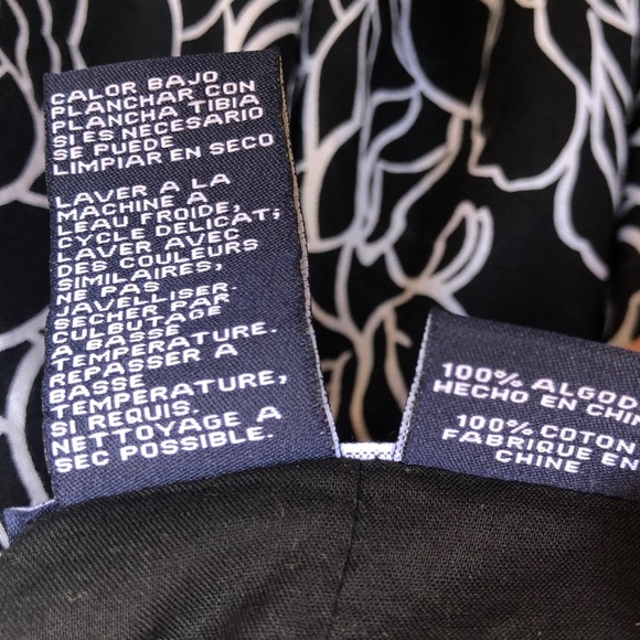 Jones New York Black White Floral A line skirt Size 14 Flowy - Picture 8 of 9